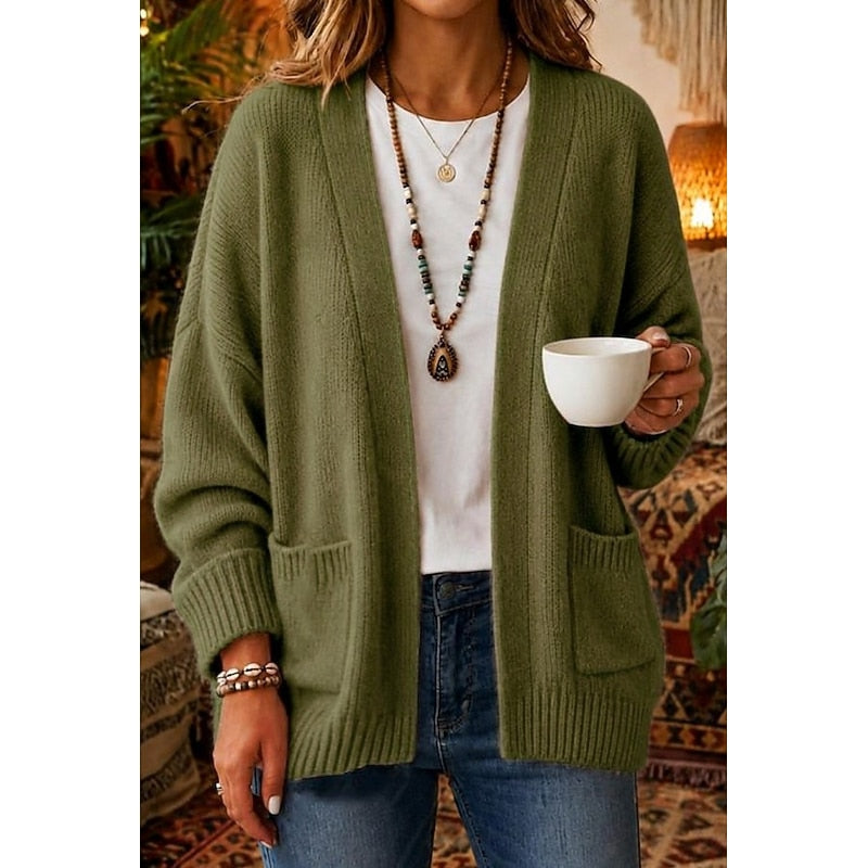 Relaxed Open-Front Cardigan