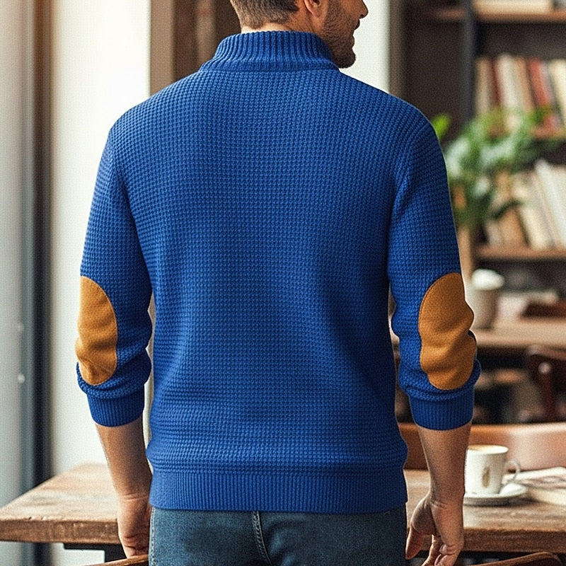 Stand Collar Button Sweater