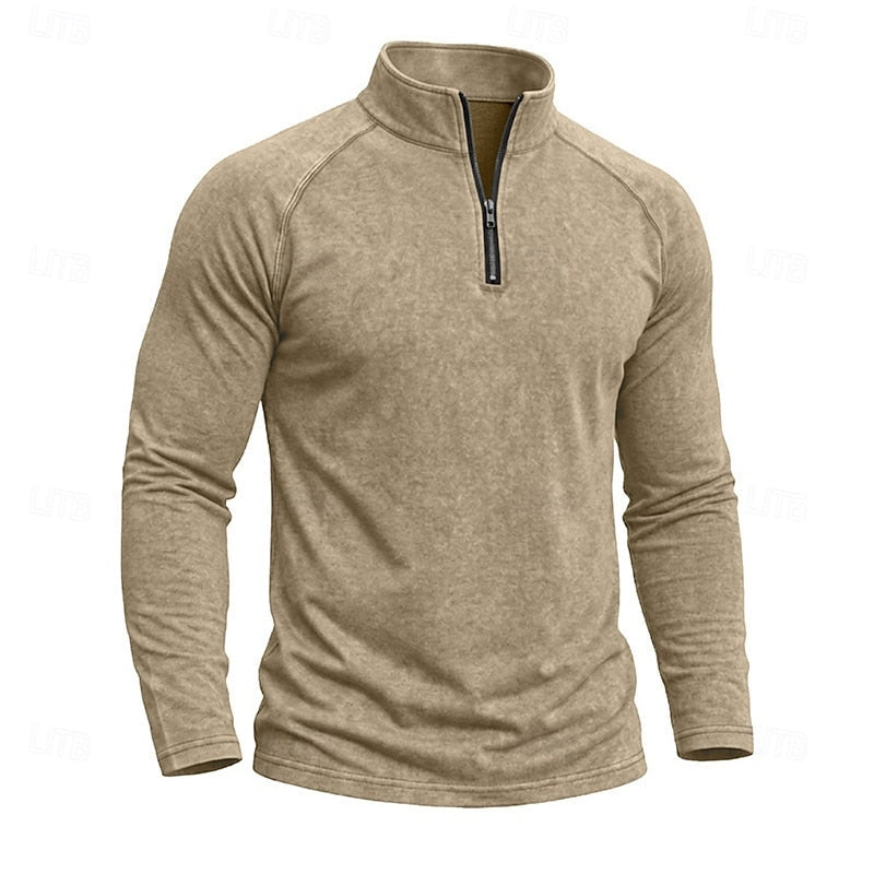 Relaxed Zip-Neck Top