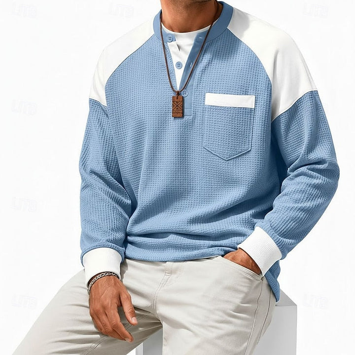 Colorblock Long-Sleeve Henley