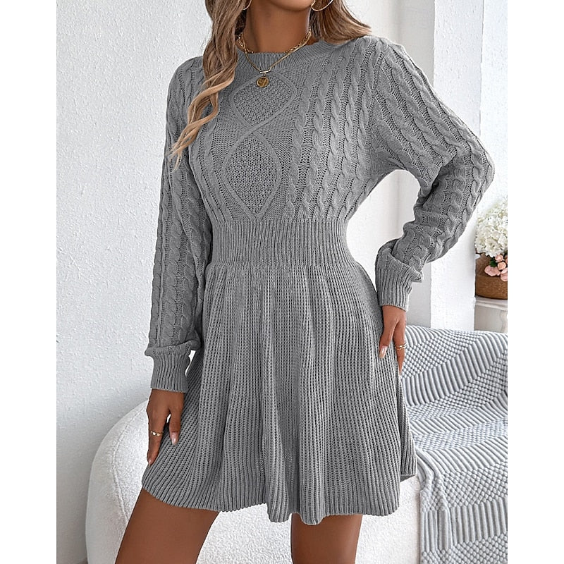 Cable-Knit Sweater Dress