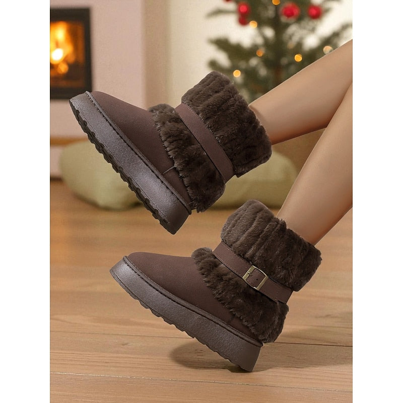 Cozy Fur-Trimmed Snow Boots