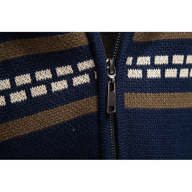 Fair Isle Zip-Up Cardigan