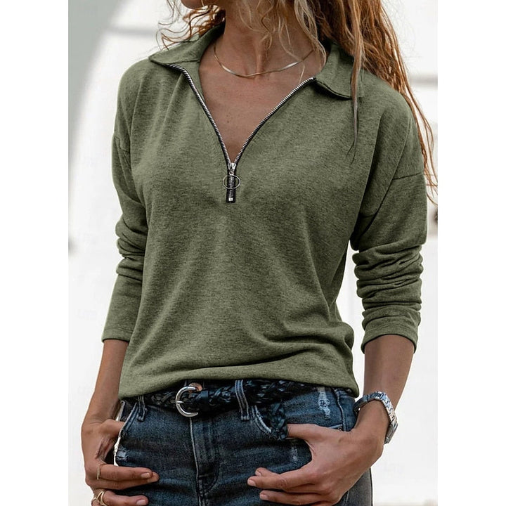 Relaxed Quarter-Zip Top