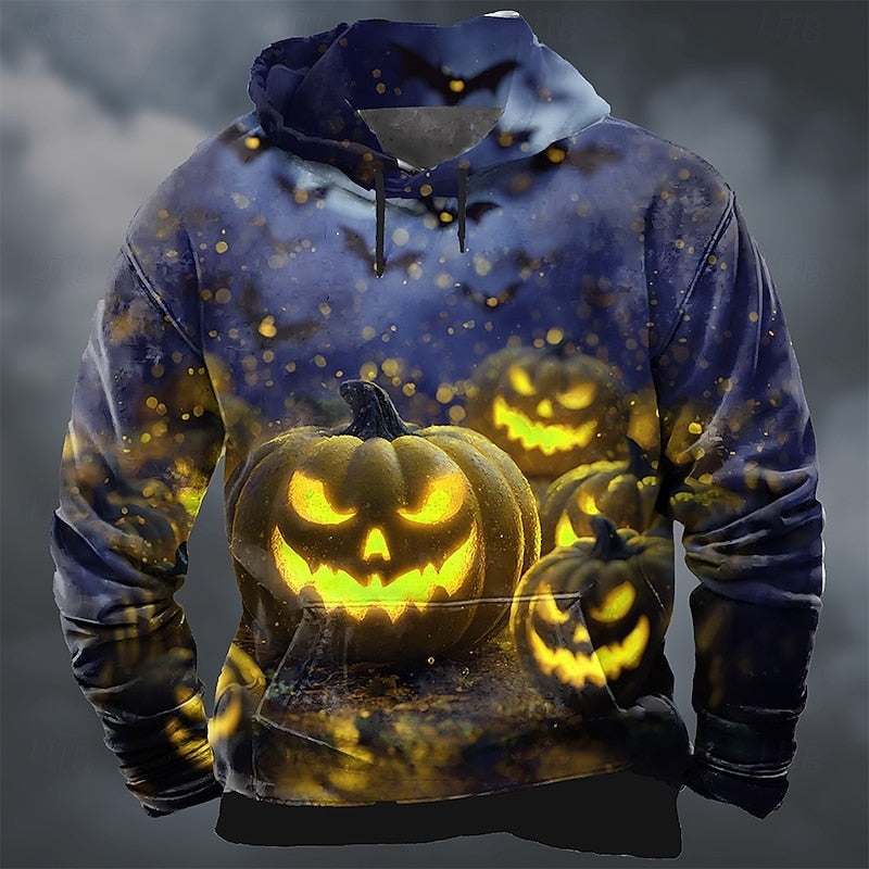 Halloween Pumpkin Print Hoodie