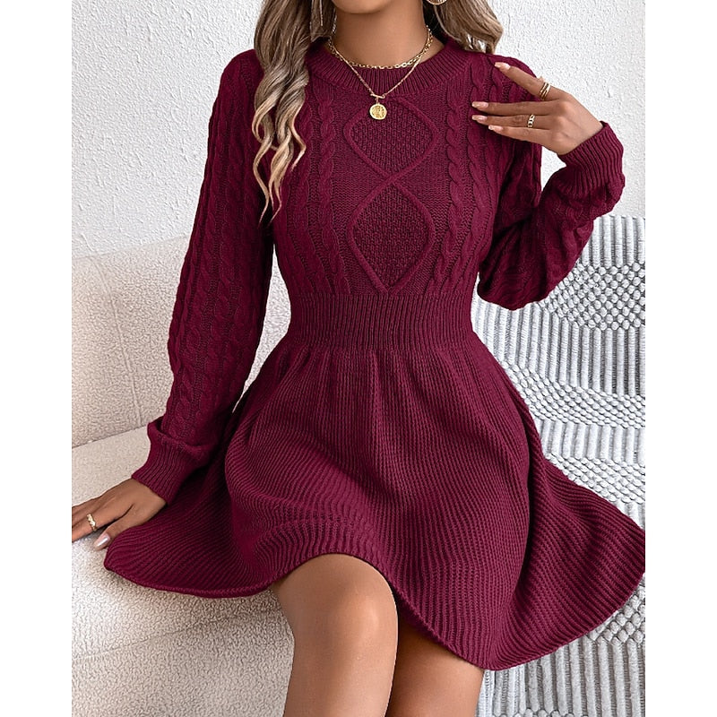Cable-Knit Sweater Dress