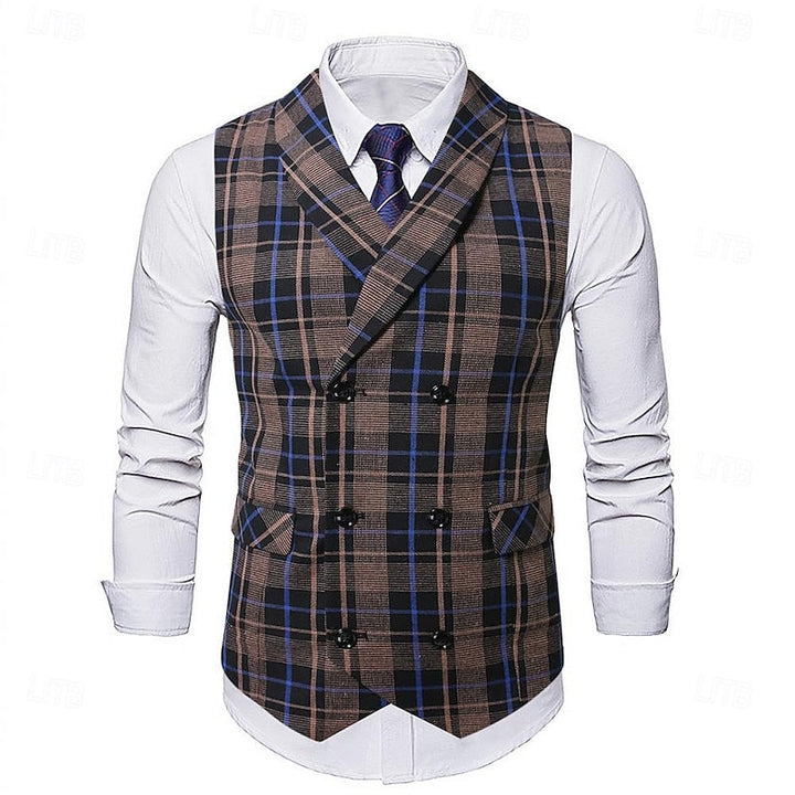 Refined Plaid Vest