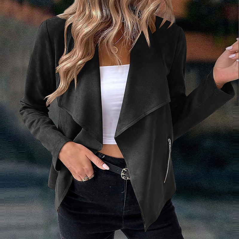 Draped Open-Front Jacket