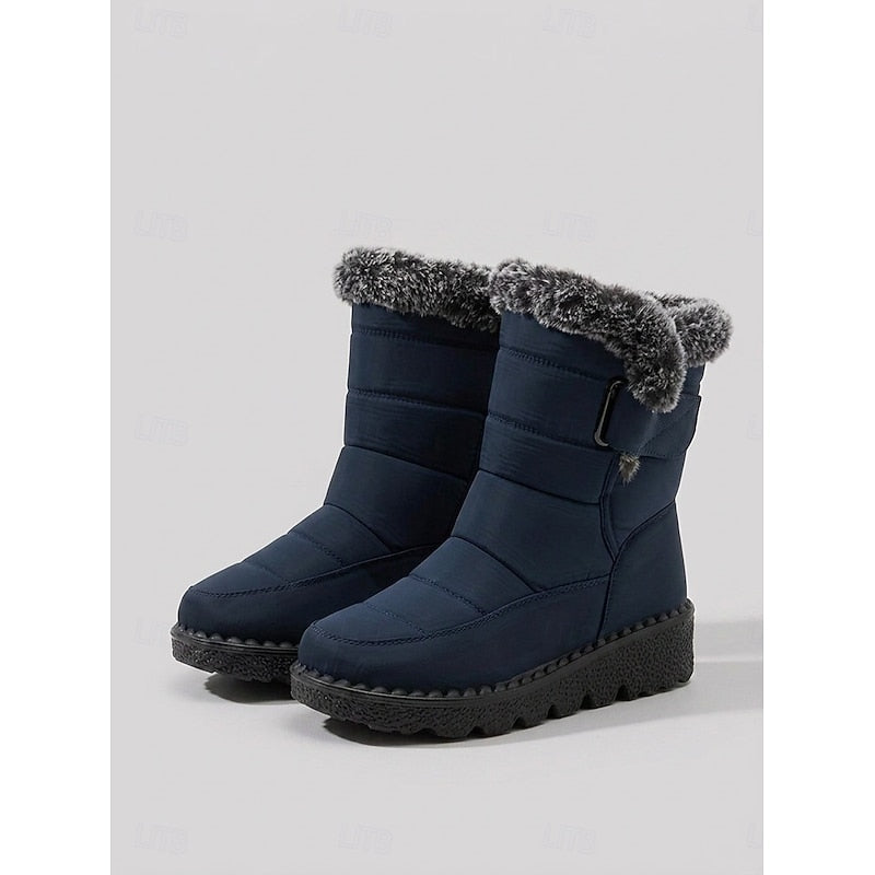 Cozy Fur-Trimmed Winter Snow Boots