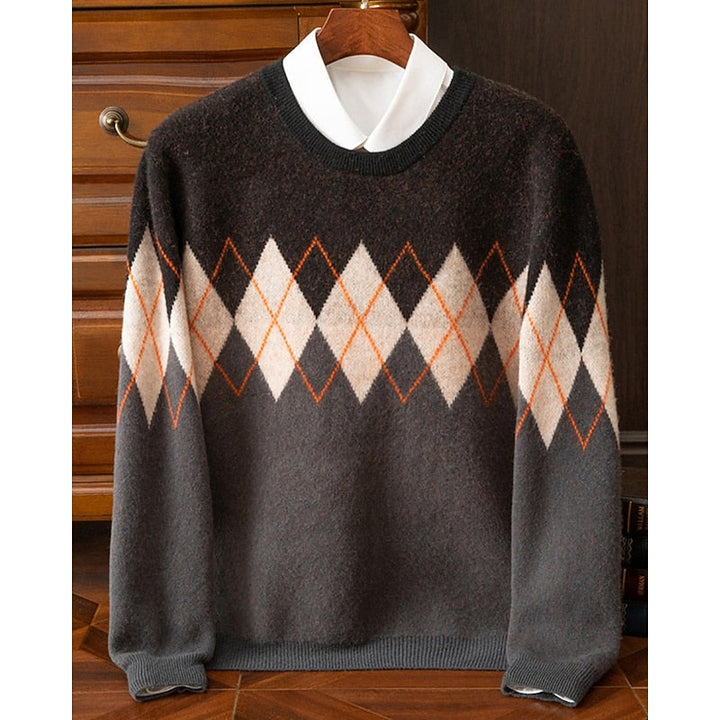 Classic Argyle Crew Neck Sweater