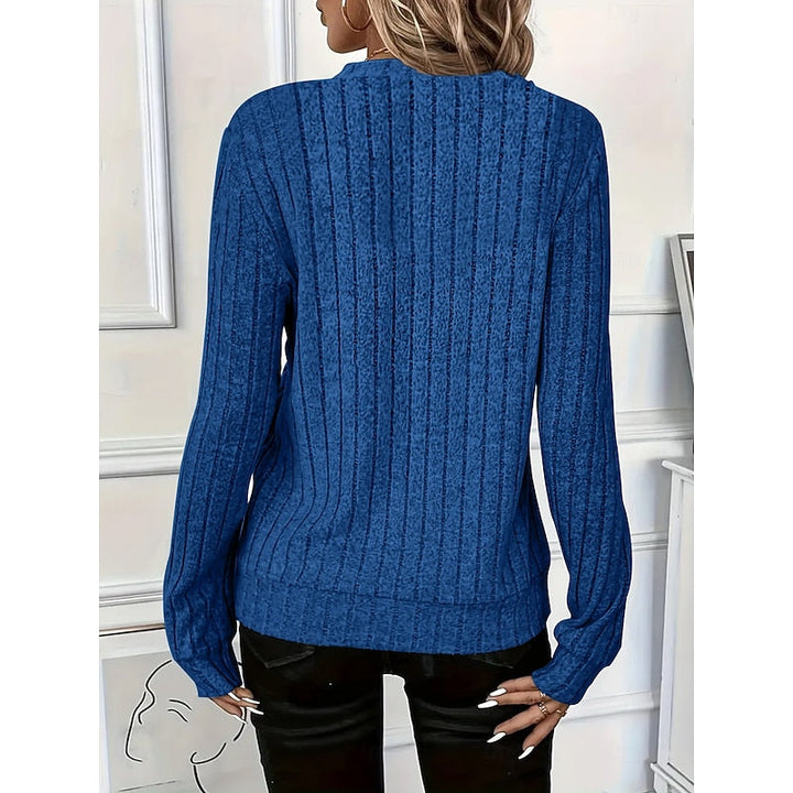 Ribbed Zip-Neck Top