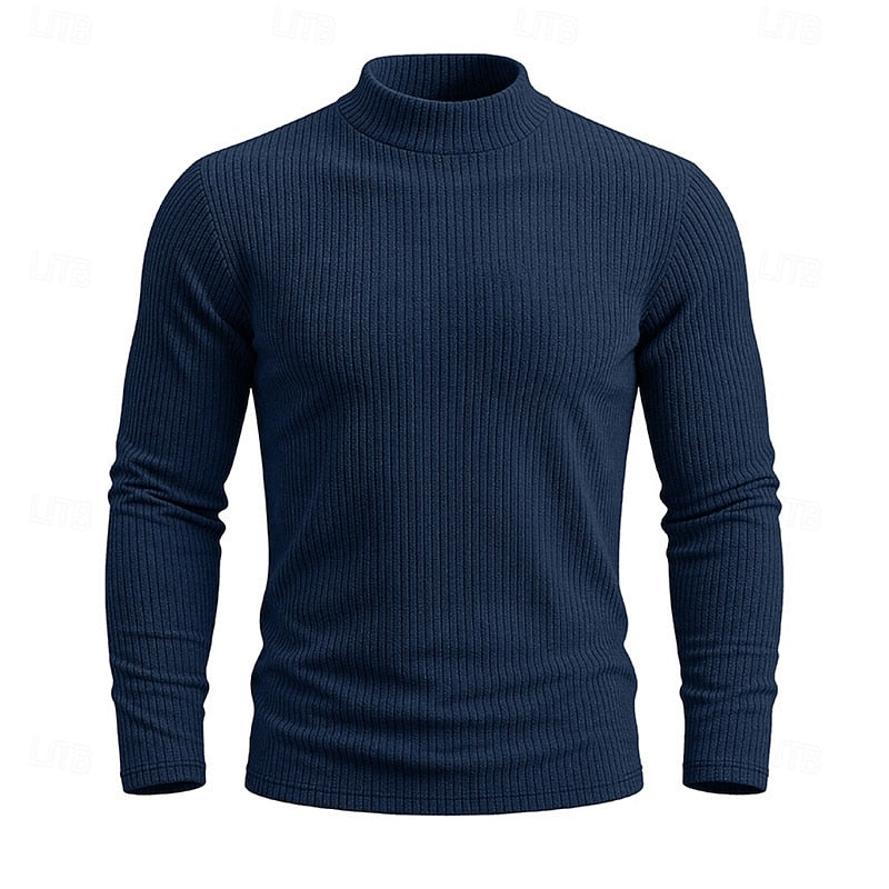 Ribbed Mock-Neck Top