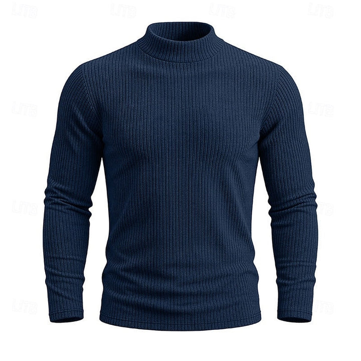 Ribbed Mock-Neck Top