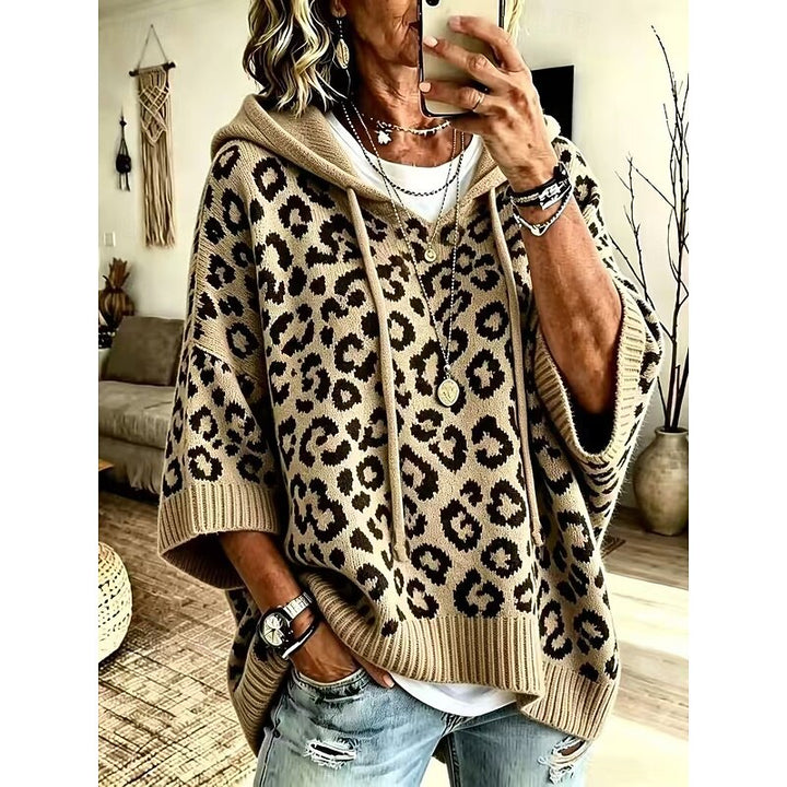 Animal Print Hooded Sweater