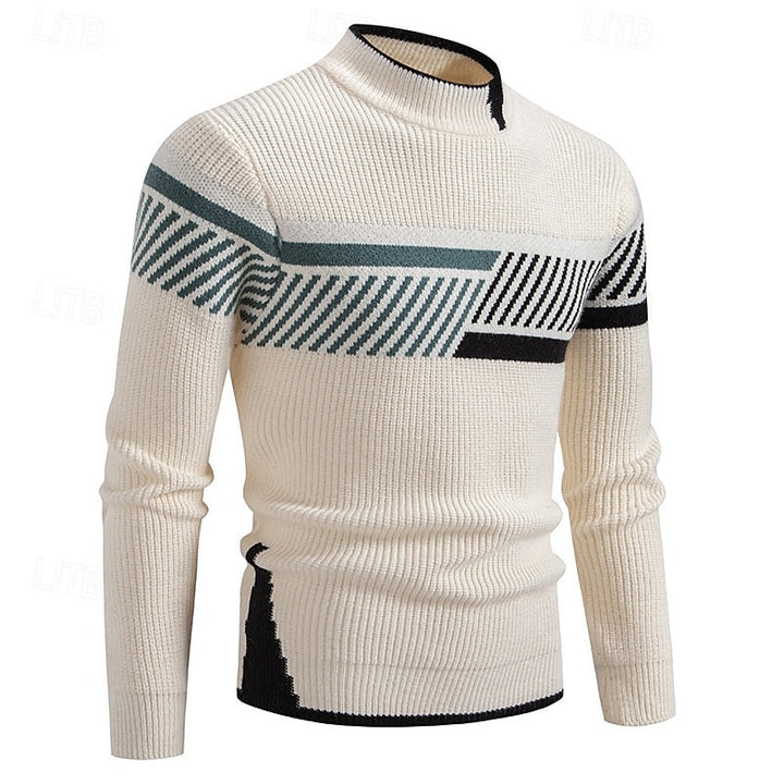 Textured Color-Block Sweater