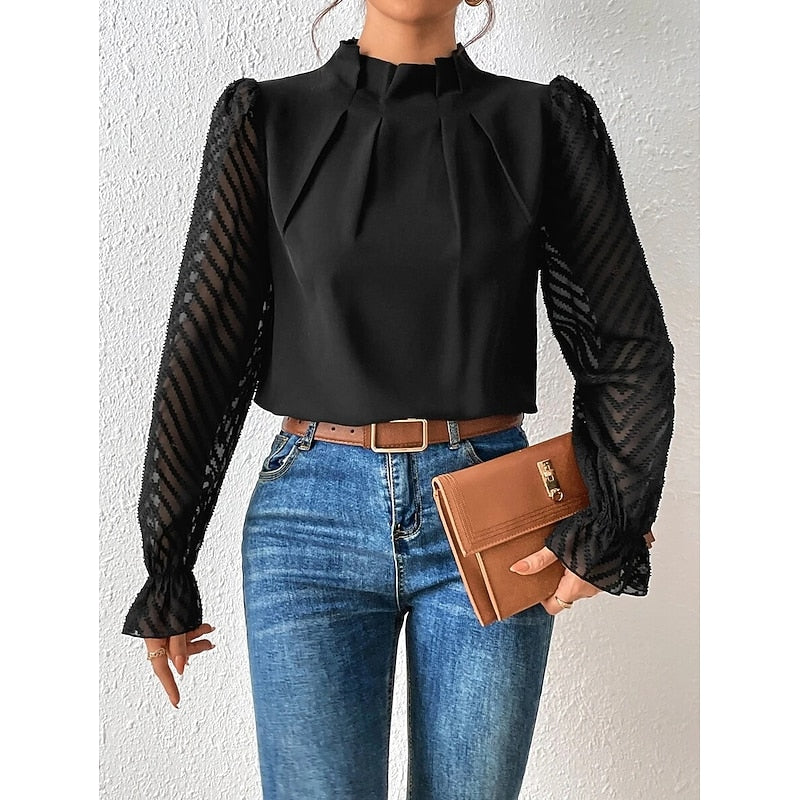 Elegant High-Neck Blouse