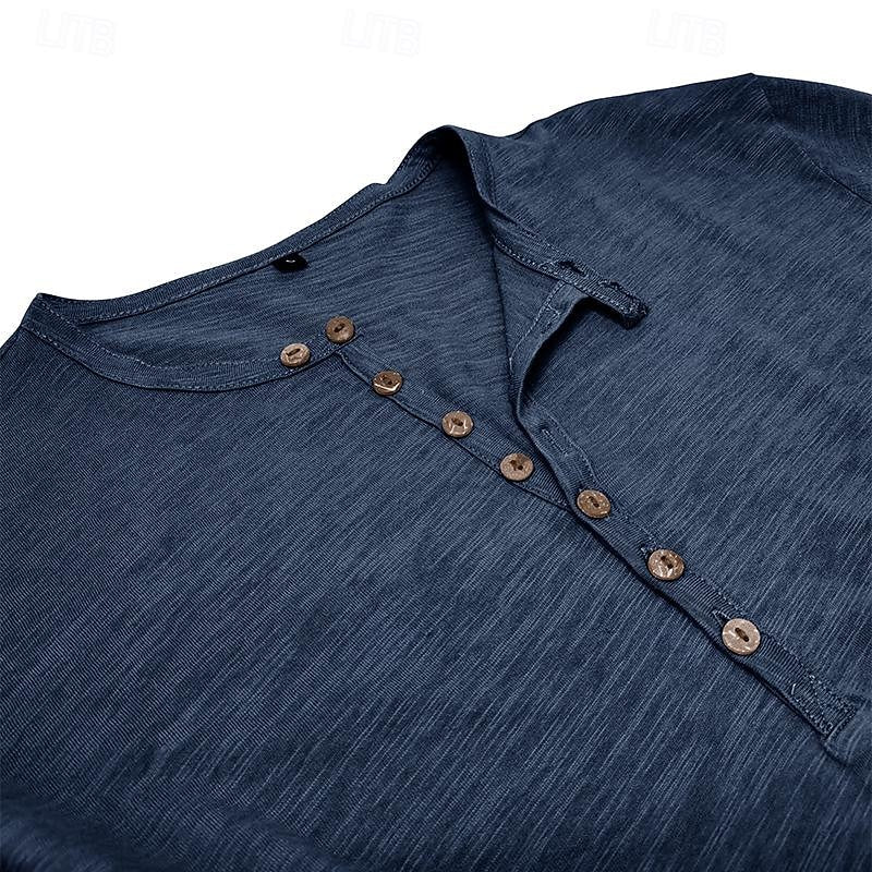 Classic Long-Sleeve Henley Shirt