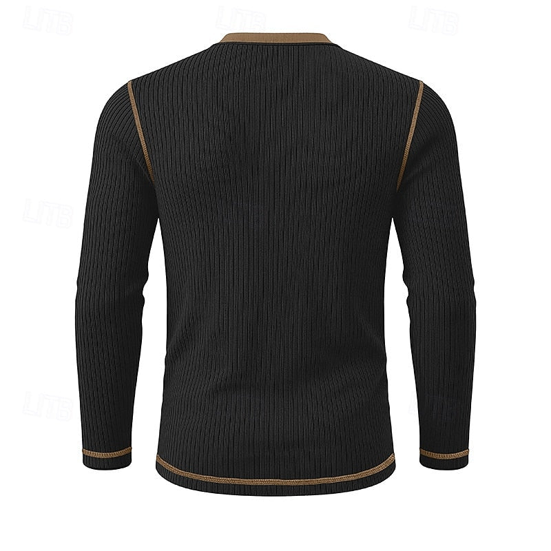 Ribbed Henley Shirt