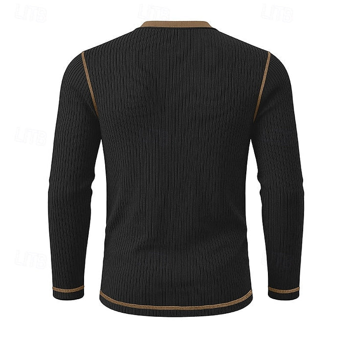 Ribbed Henley Shirt