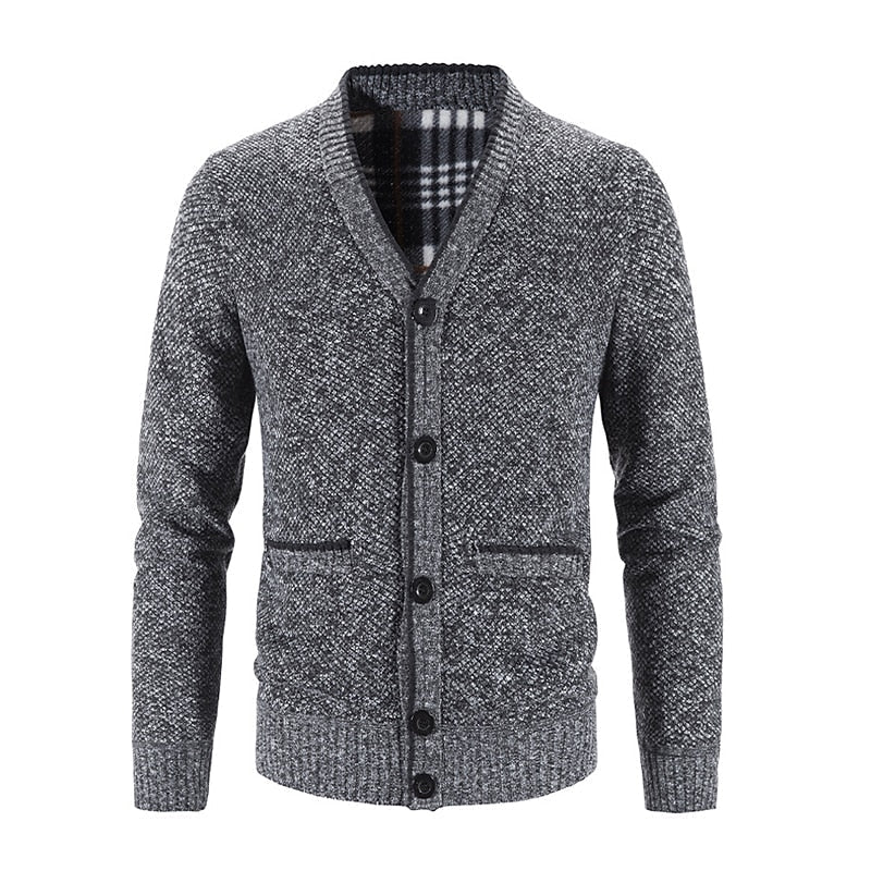 Button-Front V-Neck Cardigan