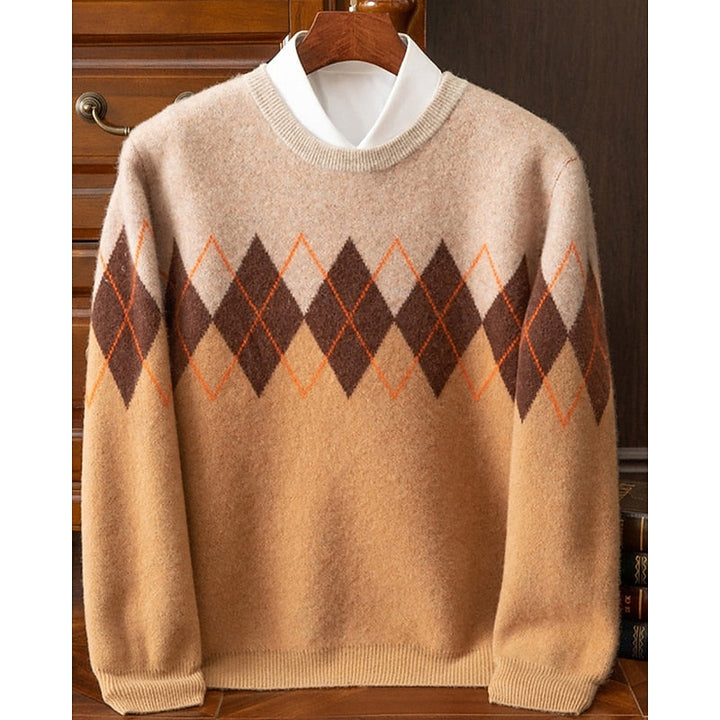 Classic Argyle Crew Neck Sweater