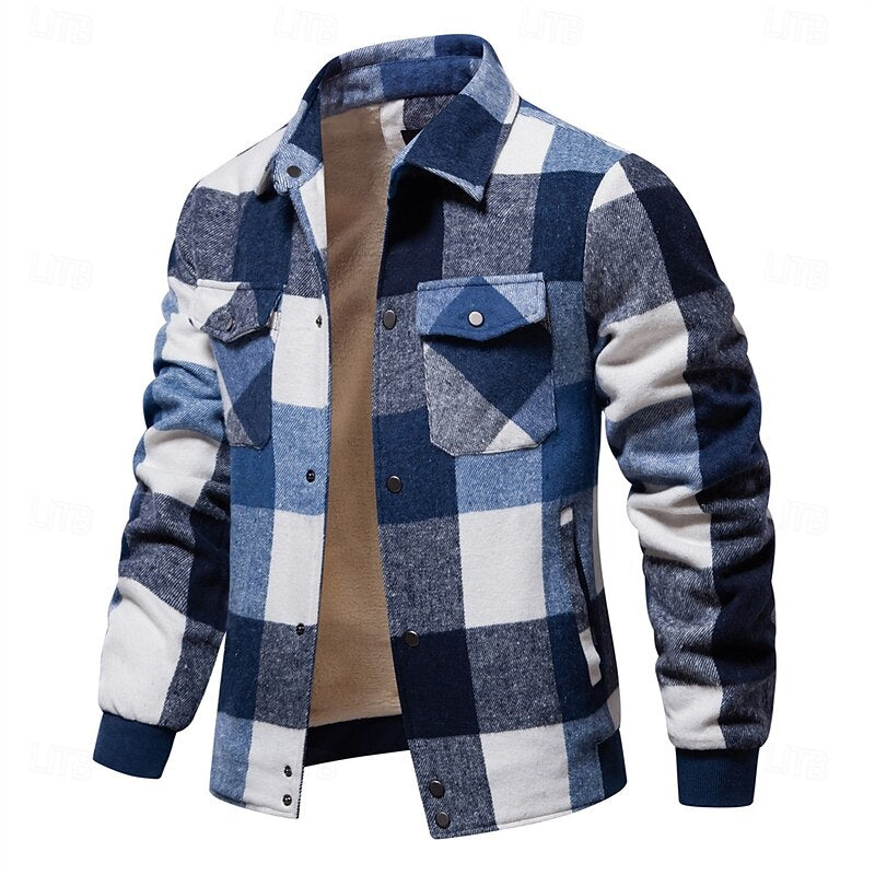 Rugged Plaid Shirt Jacket