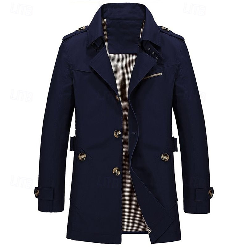 Refined Single-Breasted Trench Coat
