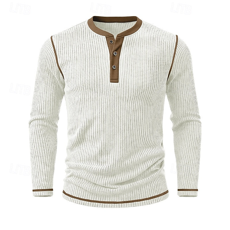 Ribbed Henley Shirt