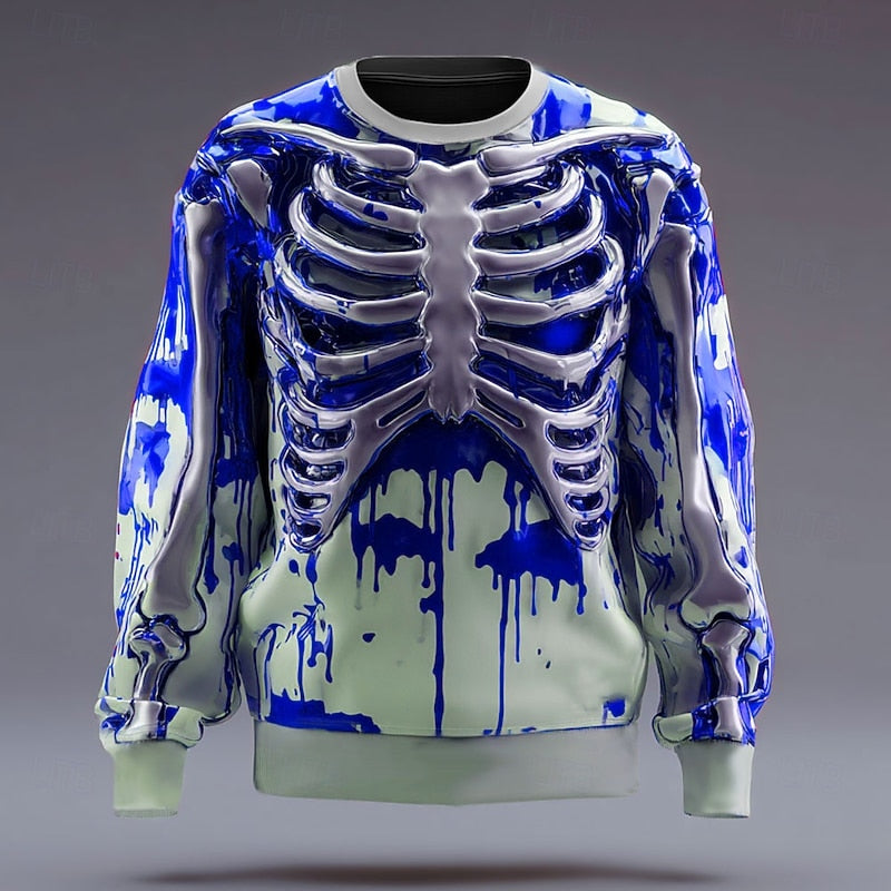 Halloween Skeleton Crew Neck Sweatshirt
