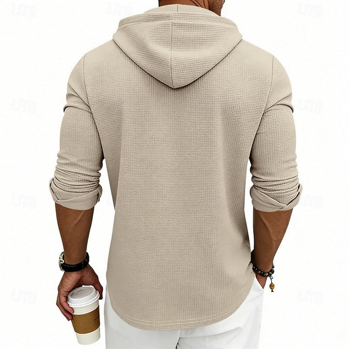 Relaxed Hooded Henley Shirt