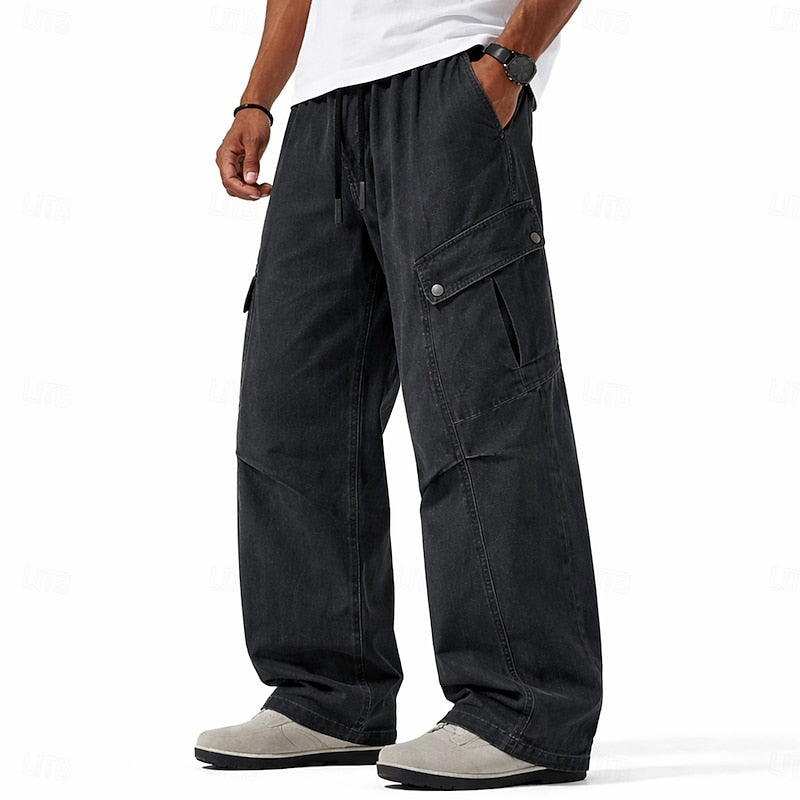 Relaxed Wide-Leg Cargo Pants
