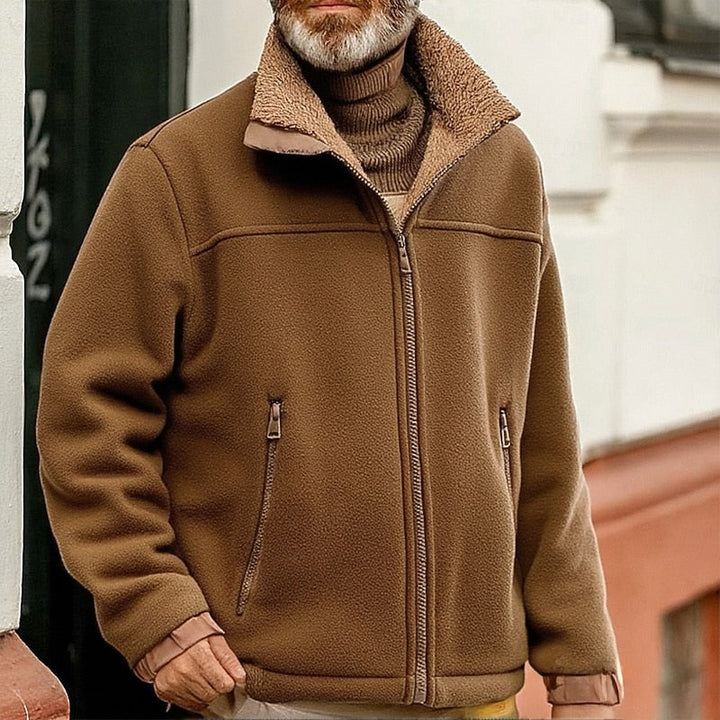Sherpa-Collar Full-Zip Jacket