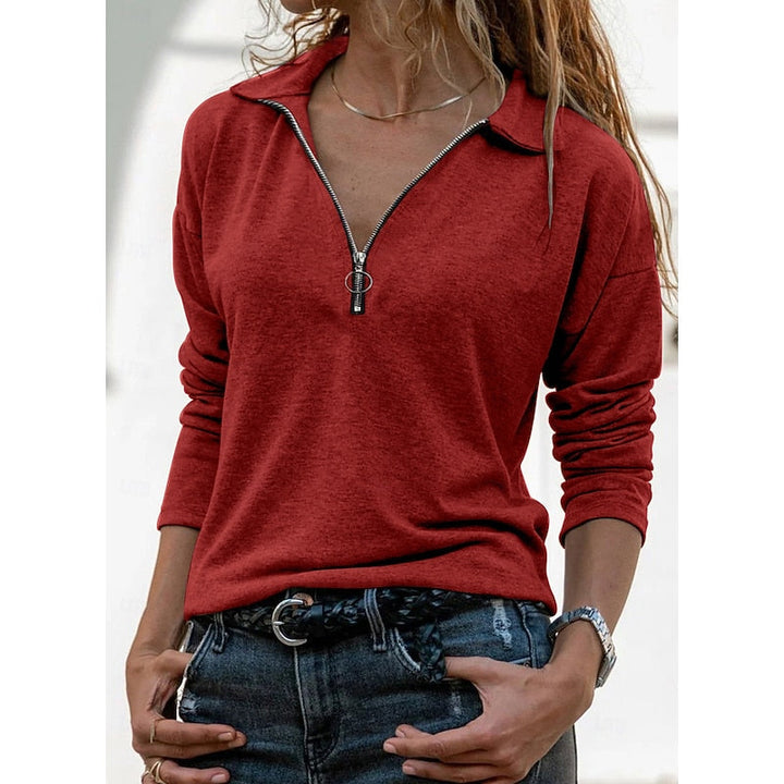 Relaxed Quarter-Zip Top