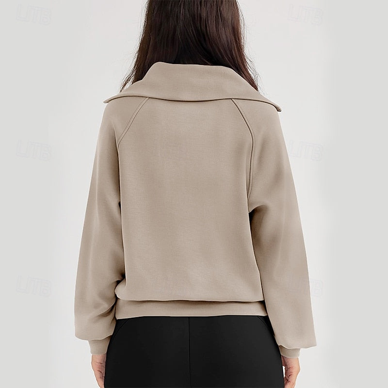 Quarter-Zip Lapel Sweatshirt