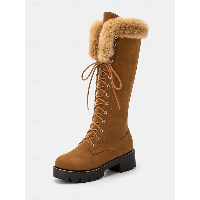Aurelia Lace-Up Knee-High Winter Boots