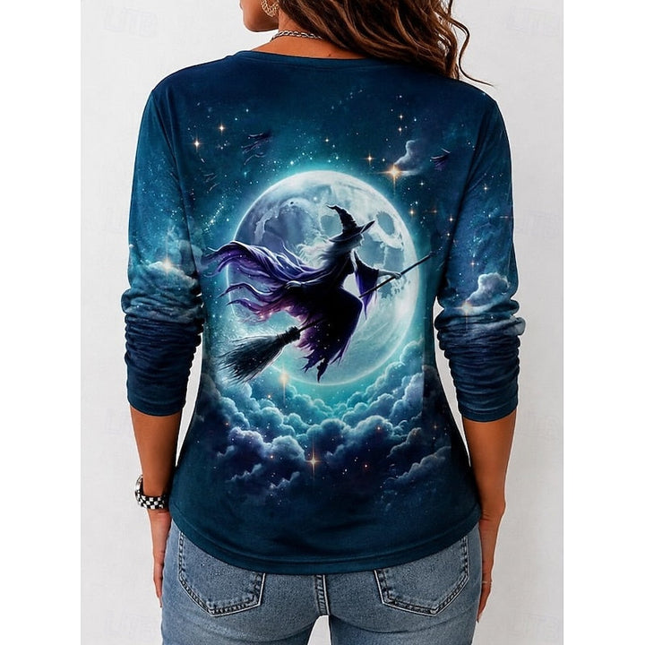 Halloween Witch Graphic Long Sleeve Top