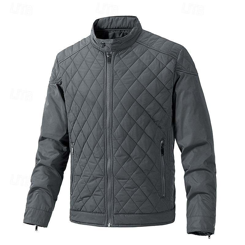 Quilted Stand-Collar Jacket
