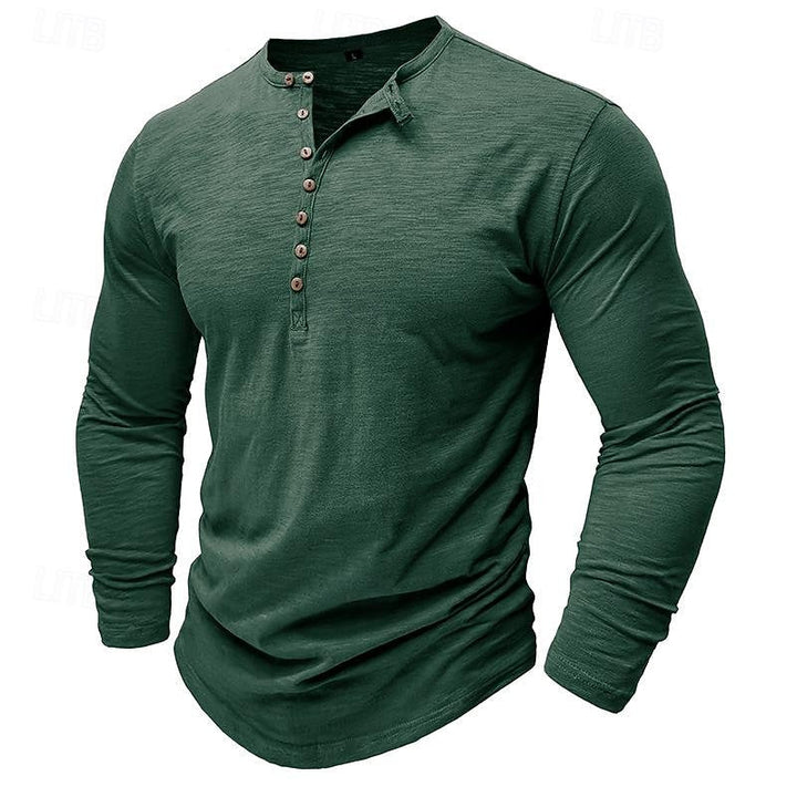 Classic Long-Sleeve Henley Shirt