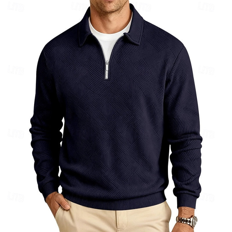 Textured Quarter-Zip Pullover