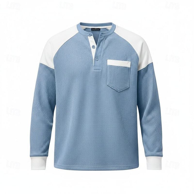 Colorblock Long-Sleeve Henley