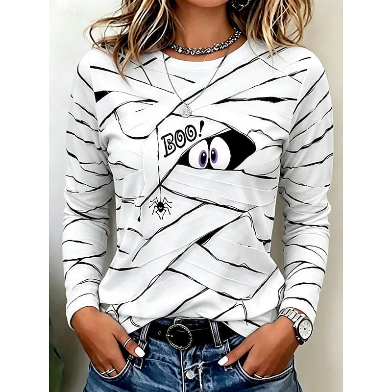 Halloween Print Long Sleeve Top