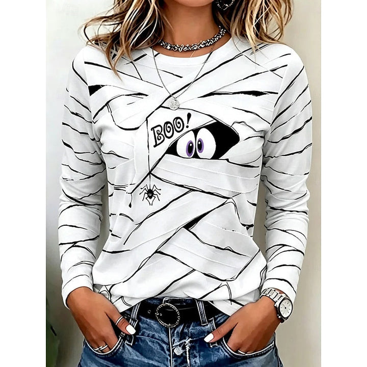 Halloween Print Long Sleeve Top