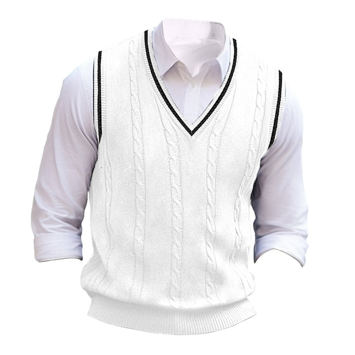 Cable-Knit V-Neck Sweater Vest