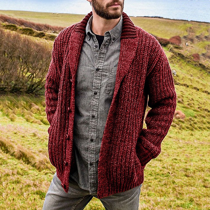 Shawl Collar Knit Cardigan