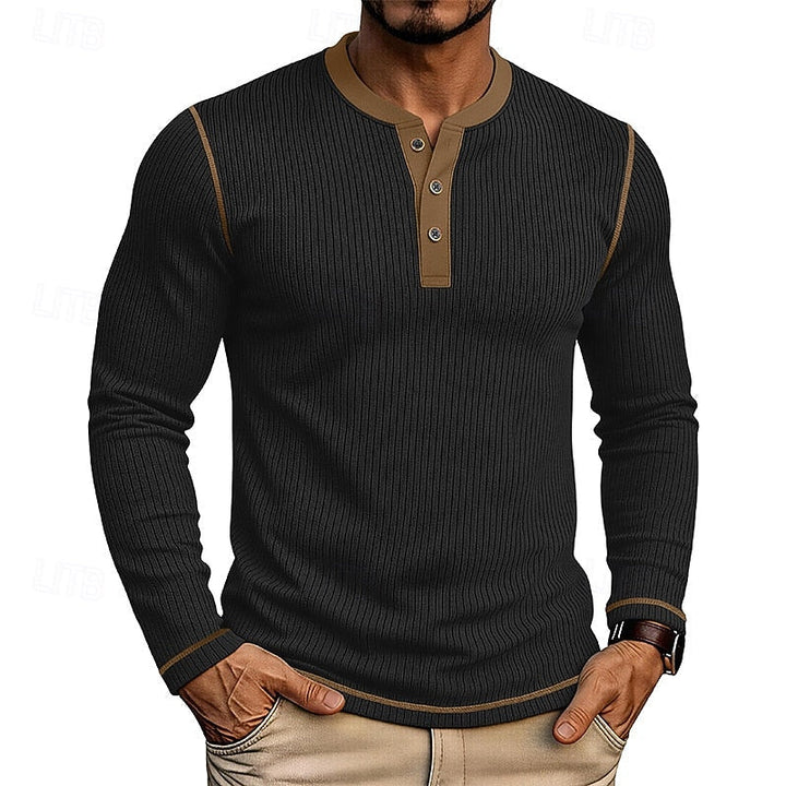 Ribbed Henley Shirt