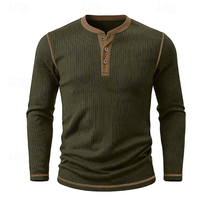 Ribbed Henley Shirt