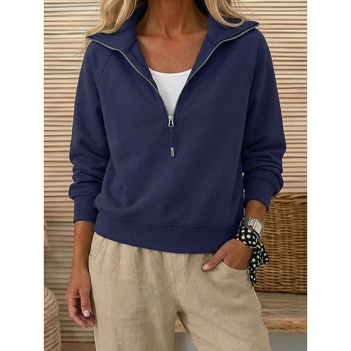 Quarter-Zip Lapel Sweatshirt