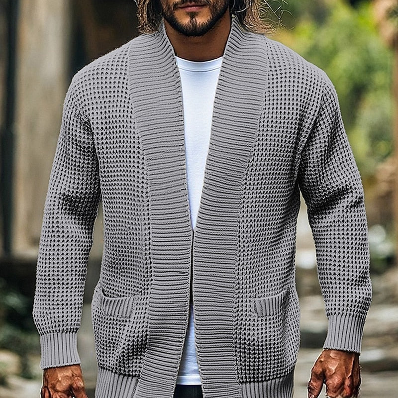 Textured Open-Front Cardigan