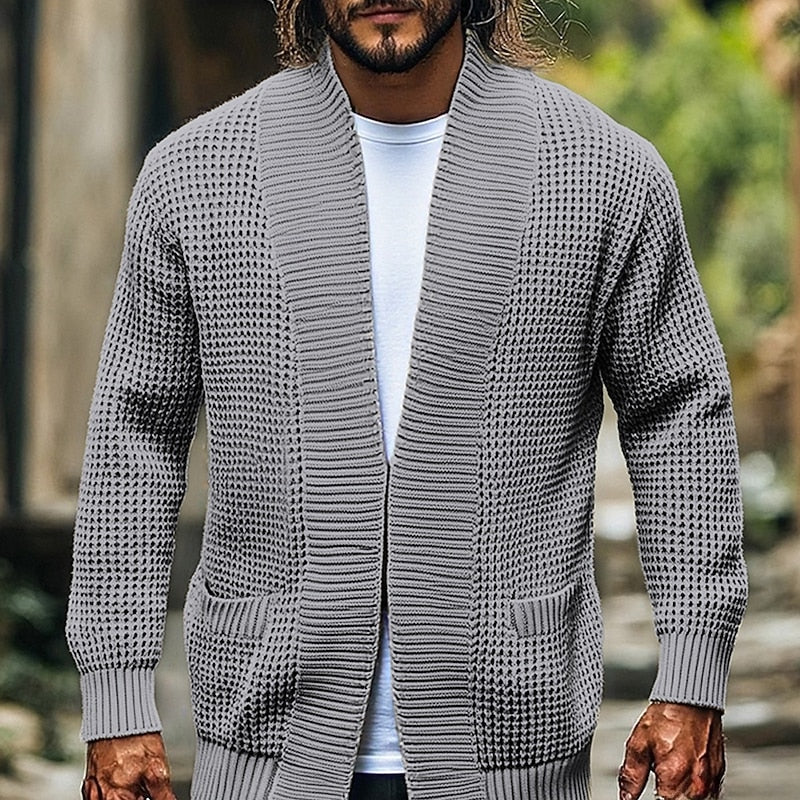 Textured Open-Front Cardigan