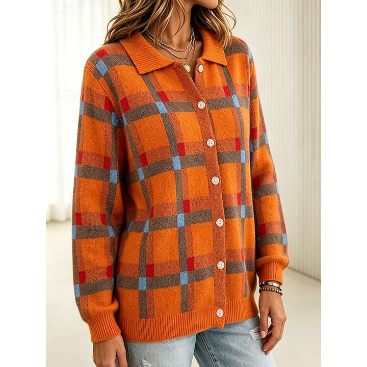 Classic Plaid Button Cardigan